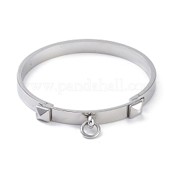 Tarnish Resistant Ring with Square 304 Stainless Steel Bangles&nbsp;BJEW-G700-04P