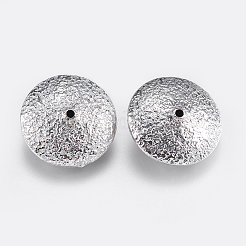 真鍮ビーズ  ドローベンチ  ディスク  プラチナメッキ  16x7mm  穴：1mm&nbsp;LS-KK-F740-11P