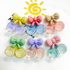 クリア樹脂カボション  ちょう結びの桜  ミックスカラー  25x24mm&nbsp;PW-WGD23E6-01