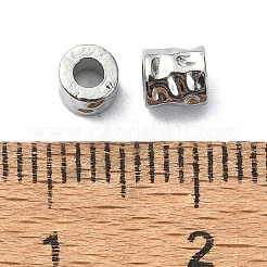 変色しない304ステンレススチールビーズ  コラム  ステンレス鋼色  4x4mm  穴：1.6mm&nbsp;STAS-C089-01A-P
