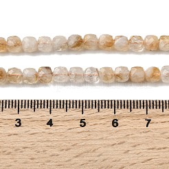 天然シトリン（加熱）ビーズ連売り  多面カット  キューブ  5x5x5mm  穴：0.7mm  約80個/連  14.96''（38センチメートル）&nbsp;G-A267-A01-01