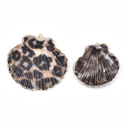 Spray Paint & Electroplate Sea Shell Pendants&nbsp;X-SSHEL-S262-04A