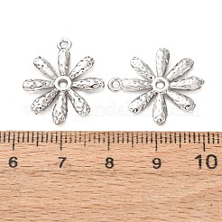 合金ペンダント  質感のある花のチャーム  切り取る  プラチナ  20.5x18x2mm  穴：1.2mm&nbsp;AL-C003-01A-02