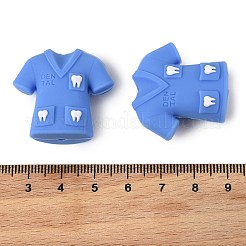 歯科医をテーマにしたシリコンビーズ  焦点ビーズ  ブルー  服  28x30x13.5mm  穴：2.5mm&nbsp;SIL-D014-04B