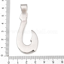 304ステンレススチール製ビッグペンダント  釣り針の形  アンティークシルバー  61x25x4.5mm  穴：7x5.5mm&nbsp;STAS-B110-02AS