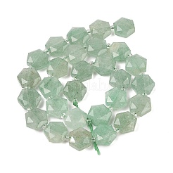天然石グリーンアベンチュリンビーズ連売り  シードビーズで  ファセット六角形カット  六角  12x13.5~14x5.5mm  穴：1.2mm  約29個/連  15.87''（40.3センチメートル）&nbsp;G-G144-A04-01