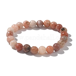 Natural Plum Blossom Jasper Beads Stretch Bracelets&nbsp;X-BJEW-F380-01-B08