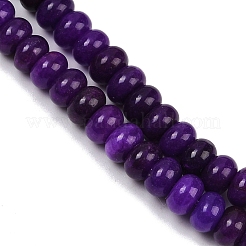 天然石ホワイトジェイドビーズ連売り  染め  ロンデル  インディゴ  6~6.5x4.5mm  穴：0.6~0.8mm  約88~91個/連  14.72''~15.31'（37.4~38.9センチメートル）&nbsp;G-R403-4x6-24