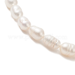 女性用天然パールライスビーズストレッチブレスレット  貝殻色  内径：2-1/8インチ（5.5cm）&nbsp;BJEW-JB09314