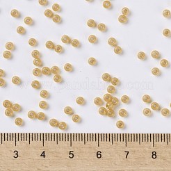 MIYUKIラウンドロカイユビーズ  日本製シードビーズ  8/0  （rr677)シルバーライニングゴールドオパール  3mm  穴：1mm  約19000~20500個/ポンド&nbsp;SEED-G008-RR0677