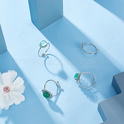 4Pcs 4 Styles 304 Stainless Steel Open Cuff Ring Findings&nbsp;STAS-UN0049-03