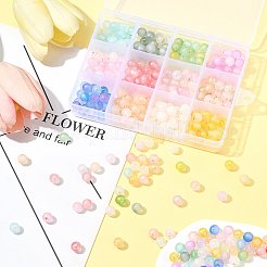 360Pcs 12 Colors Frosted Transparent Acrylic Beads&nbsp;OACR-FS0002-23