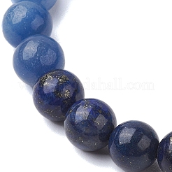 8mm Round Cat Eye & Natural Lapis Lazuli & Blue Aventurine & Dyed Crackle Agate Beaded Stretch Bracelets&nbsp;BJEW-TA00514-02
