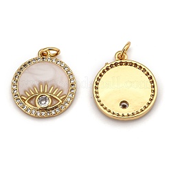 Brass Micro Pave Clear Cubic Zirconia Pendants&nbsp;ZIRC-B0003-14G