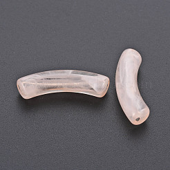 透明なアクリルビーズ  天然石風  カーブチューブ  ライトサーモン  33x8x10.5mm  穴：1.6mm  約300個/500g&nbsp;OACR-Q181-003D