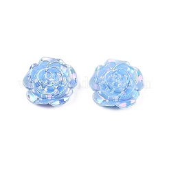 不透明な腹筋プラスチック カボション  花  ライトスカイブルー  19.5x7.5mm&nbsp;KY-G019-04A