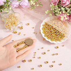 プラスチックビーズ6セット  穴がない  ラウンド  ゴールド  3~7.8mm  約200個/セット&nbsp;FIND-SC0012-15