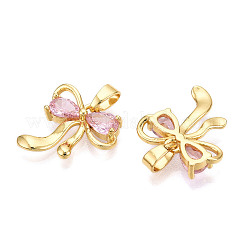 Brass Micro Pave Cubic Zirconia Pendants&nbsp;KK-N254-231G