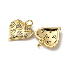 Brass Micro Pave Cubic Zirconia Pendants&nbsp;KK-P308-11G