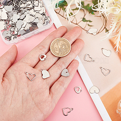 200Pcs 4 Style 201 Stainless Steel Pendants&nbsp;STAS-DC0009-79