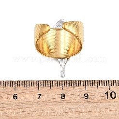 304ステンレススチールカフオープンリング  葉  イオンプレーティング（ip）  ゴールデン·ステンレス鋼色  usサイズ7 1/4(17.5mm)&nbsp;SA-CBV3037-03GP-02