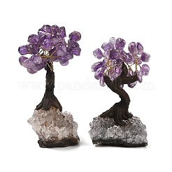 Natural Amethyst Chips Tree Sculpture&nbsp;DJEW-K026-01A
