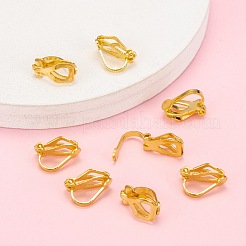 ピアス穴のない方におすすめ真鍮製クリップ式イヤリングパーツ  ゴールドカラー  約6 mm幅  長さ13mm  厚さ8mm&nbsp;X-EC110-G