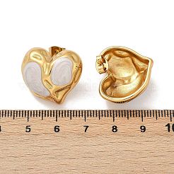 Heart 304 Stainless Steel Enamel Stud Earrings&nbsp;LS-EJEW-M105-03G