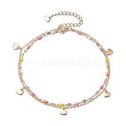 3Pcs 304 Stainless Steel Enamel Link Chains Anklets&nbsp;AJEW-AN00589