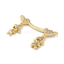 Brass Pave Cubic Zirconia Pendants&nbsp;KK-M287-06G-A
