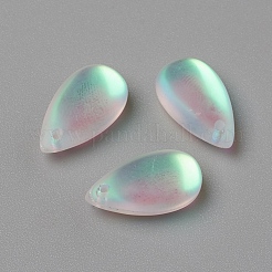 ガラスチャーム  艶消し  ティアドロップ  ミックスカラー  15.5x8.8x5.5mm  穴：1mm&nbsp;RGLA-L024-C-LM