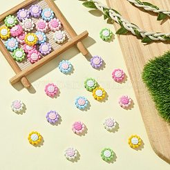 35色焼き付けペイント合金ビーズ7個  花  ミックスカラー  12x6mm  穴：1.5mm  5個/カラー&nbsp;FIND-CJ0011-16