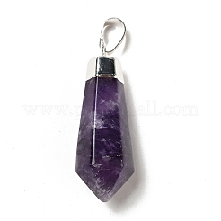 Natural Amethyst Pointed Pendants&nbsp;G-P474-02S-07