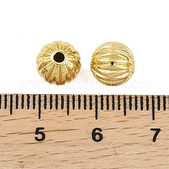 真鍮ビーズ  コルゲートラウンド  18KGP本金メッキ  7.5mm  穴：1.6mm&nbsp;KK-D120-04G