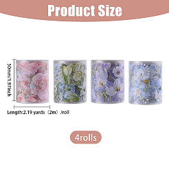 4Pcs 4 Colors PET Decorative Stickers&nbsp;DIY-PH0032-40
