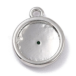Brass Micro Pave Cubic Zirconia Charms&nbsp;ZIRC-I054-13P-05