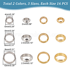 96Pcs 6 Styles 201 Stainless Steel Spacer Beads&nbsp;STAS-UN0044-70