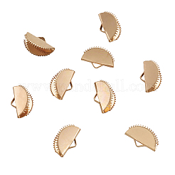 アイアン製カシメリボン止めエンドパーツ  ライトゴールド  9x15x6.5mm  穴：1x3mm  100個/袋&nbsp;IFIN-TAC001-06B-KCG