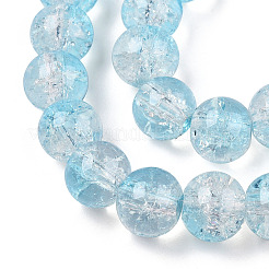 Transparent Crackle Baking Paint Glass Beads Strands&nbsp;LS-DGLA-T003-01B-06