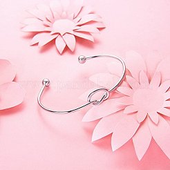 Hot Trending Knot Rhodium Plated 925 Sterling Silver Torque Cuff Bangle&nbsp;JB06A
