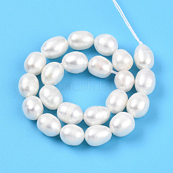 Natural Cultured Freshwater Pearl Beads Strands&nbsp;PEAR-N012-07W-01