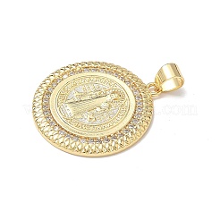 Brass Micro Pave Cubic Zirconia Pendants&nbsp;KK-Q068-40B-G