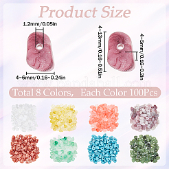 800個8色アクリルビーズ  天然石風  チップ  ミックスカラー  4~13x4~6x4~5mm  穴：1.2mm  100個/カラー&nbsp;OACR-SC0001-31