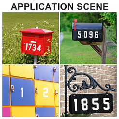 Number 0~9 PET Self-Adhesive Reflective Mailbox Stickers&nbsp;DIY-WH20010-26B-01