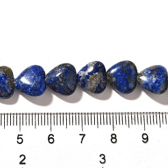 天然石ラピスラズリビーズ連売り  ハート  10.5x10.5~11.5x4.5~5mm  穴：0.7~1mm  約38~40個/連  36.8~42.6cm&nbsp;G-R190-10mm-54B