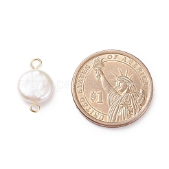 Natural Baroque Pearl Keshi Pearl Connector Charms&nbsp;PALLOY-JF01495-02