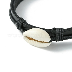 Adjustable Cowhide Leather Cord Braided Bracelets&nbsp;BJEW-JB04438-02