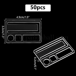 アクリル糸巻きボード50個  長方形フロスボビン  クロスステッチ用糸オーガナイザーカード  透明  3.2x4.9x0.2cm&nbsp;TOOL-PH0001-80B