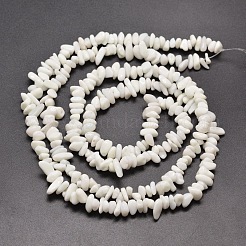 不透明なガラスチップビーズ連売り  5~8x5~8mm  穴：1mm  約31.5インチ&nbsp;G-M205-25