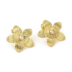 304 Stainlee Steel with Plastic Pearl Studs Earring&nbsp;EJEW-Z045-07G